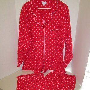 Pajamagram Soft Flannel Pajamas PJ Lounge Set Red Polka Dot Size 2X